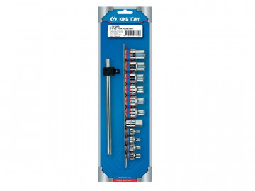 Набор торцевых головок 1/2&quot&3/8&quot, TORX Е-стандарт, Е4-Е20, вороток, 12 предметов KING TONY 7112PR